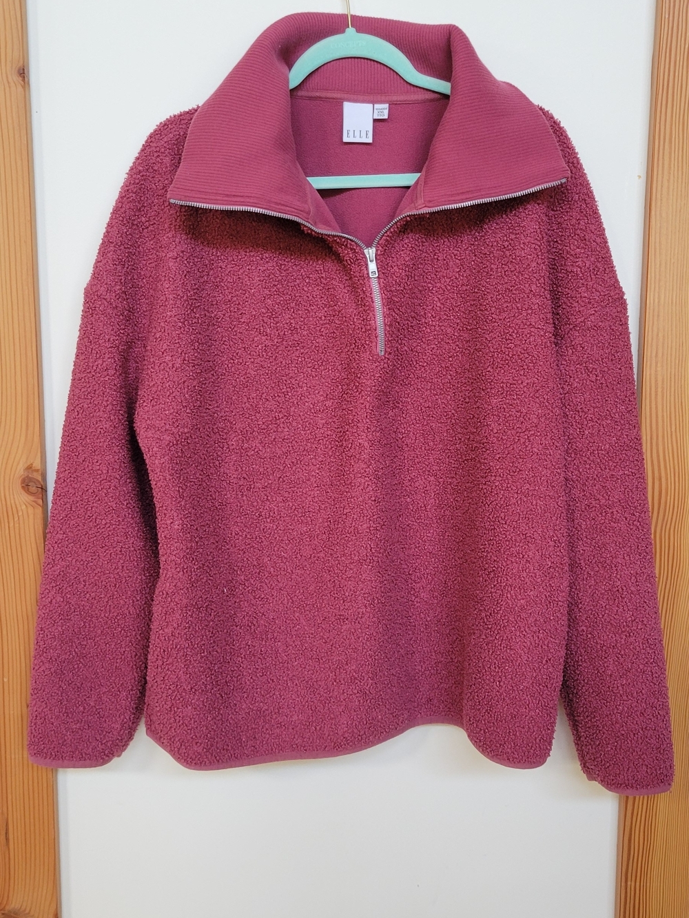 Elle Plush Half-Zip Sherpa Pullover - Roseberry - Picture 3 of 6